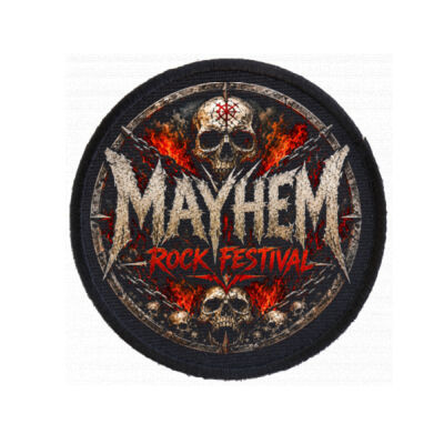 2027 Festival Logo Design - PC01 8cm Round Sew-On Patch Thumbnail